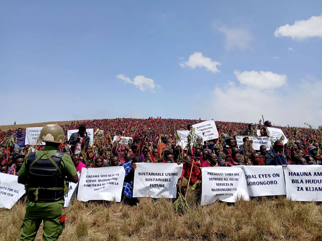 Massive mobilization of Maasai protesting in the NCA in August 2024. Source: The Maasai Elders, NCA